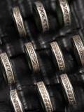 Hetian Black Jade Silver Inlay Ring