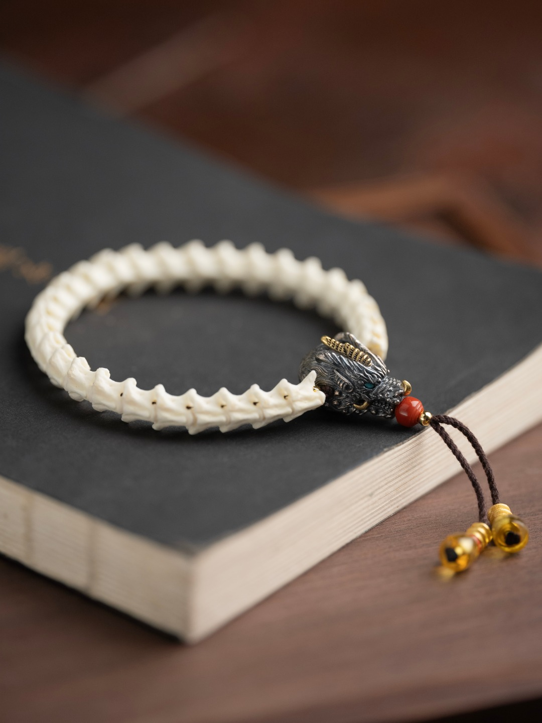 Dragon Bone Bracelet · 925 Silver Dragon Head Three-Way Bead Version