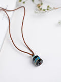 Ebony Lacquer Barrel Bead Clavicle Necklace