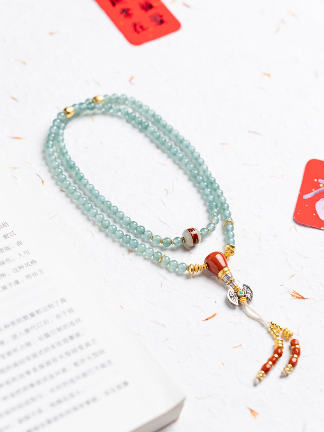 Azure Serenity Guatemalan Jade Mala