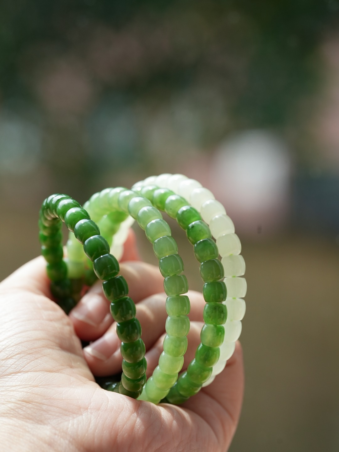 Hetian Bi Jade Beaded Bracelet