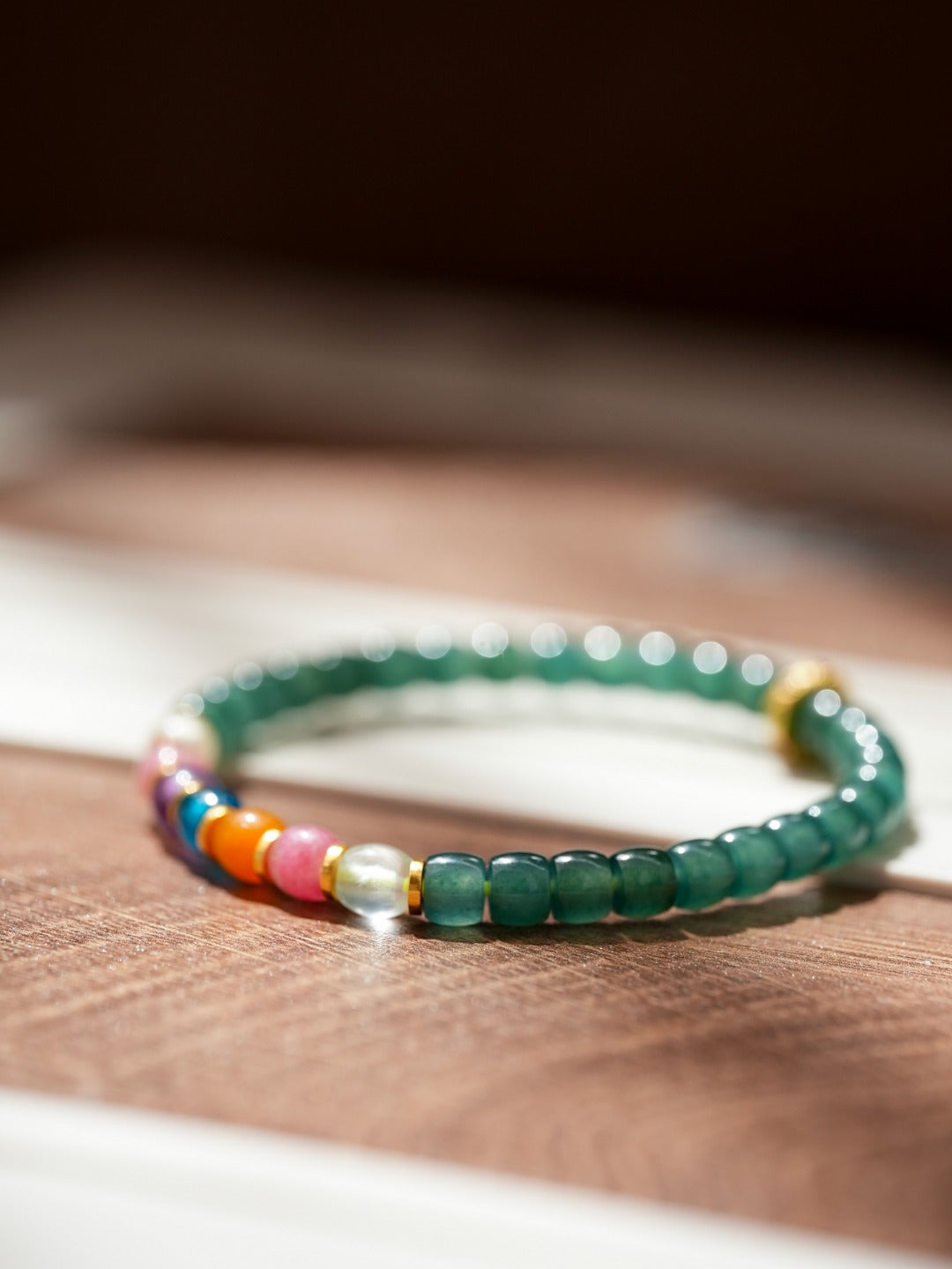 Azure Gradient Guatemalan Jade Bracelet