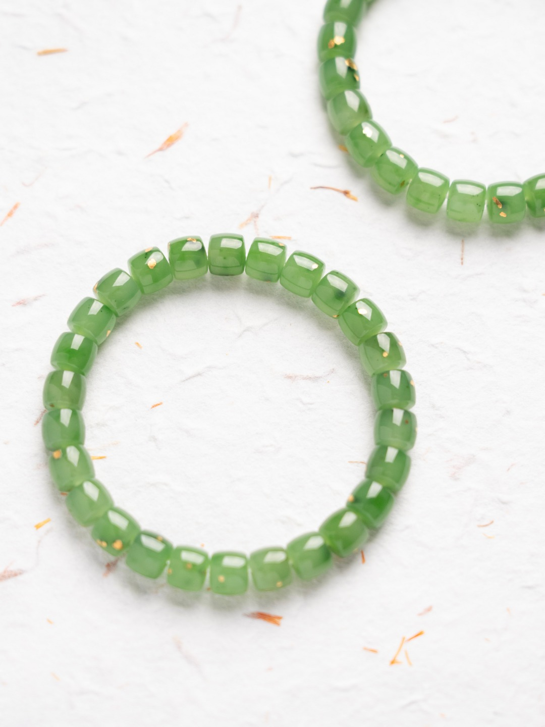 Hetian Bi Jade Bracelet with Gold Foil Inlay